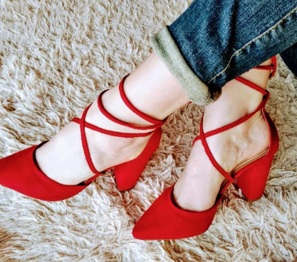 Scarpin Vermelho Amarração 8cm - Imagem 3