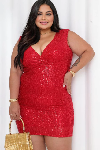 Vestido Paetê Feminino Plus Size - Imagem 4