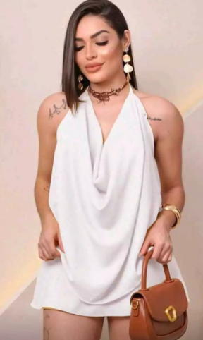 Vestido Feminino Decotado Frente Única - Imagem 4