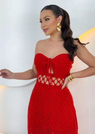 Vestido Tricot Longo Forrado - Imagem 6