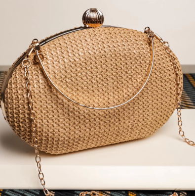 Bolsa Clutch Feminina Palha Festas Verão