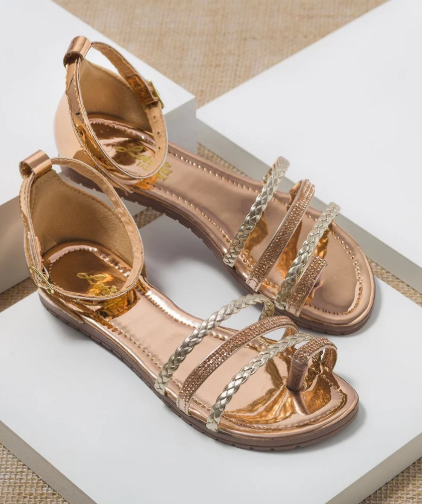 Sandália Rasteira Feminina Tira Trançada